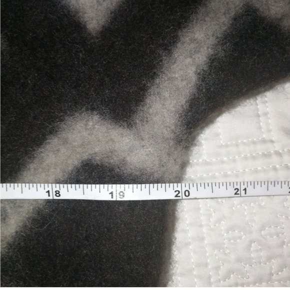 Italian Neutrals Lagenlook Oversized Boiled Wool Diamond Print Coat Size Large - Picture 7 of 8